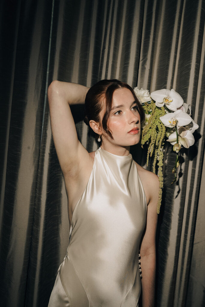 Bridal portraits in her hotel.